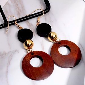 🪵 BOHO Wooden Geometric Drop Earrings 🪵
